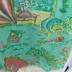 Lilly Pulitzer Lilly Loves Florida Sunshine State Original Silk Murfee Scarf
